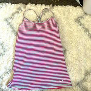 XS blue and pink stripped Nike tennis tank top